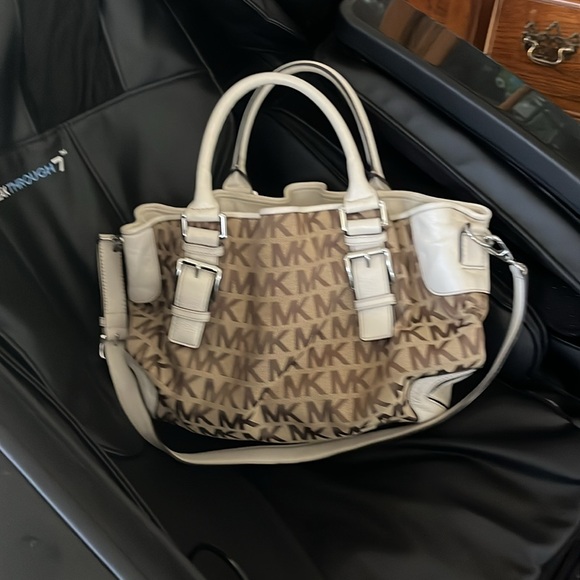 Mk Two Way Canvas and Leather Handbag/Crossbody - Picture 4 of 16